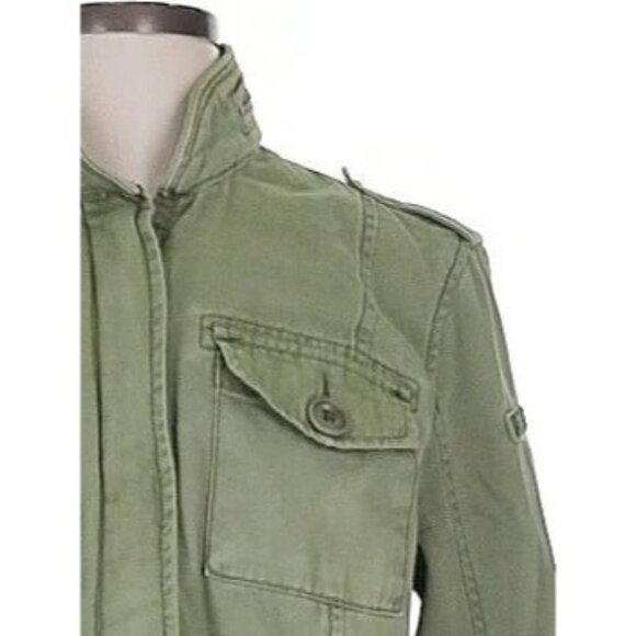 Vtg Y2K Abercrombie Floral Embroidered Green Utility Jacket | Military Boho Twee - Picture 7 of 14